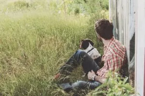man with a dog