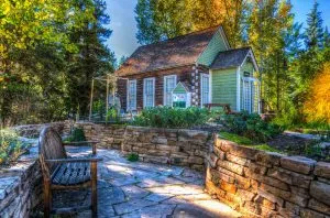 a house with a large front yard
